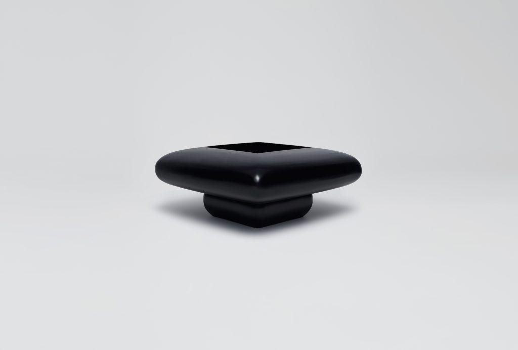 Glossy black solid birch coffee table