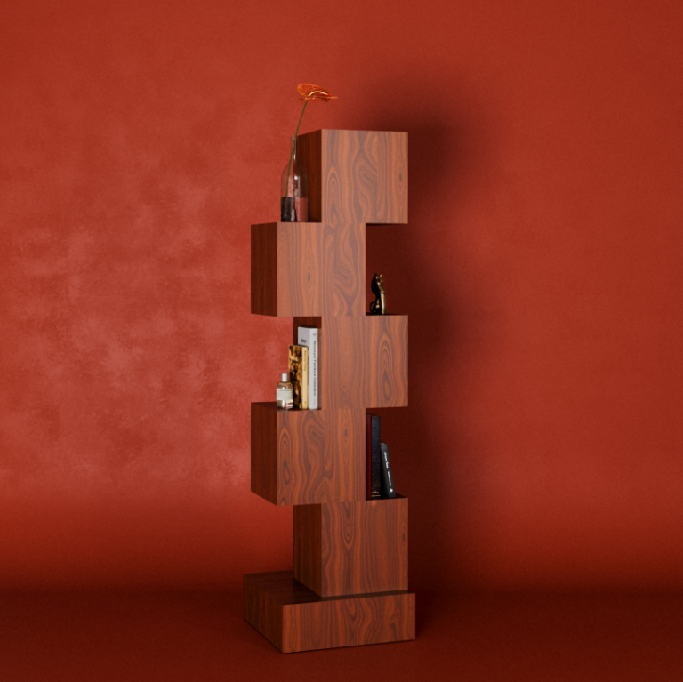 Bespoke bookcases with rich wood textures