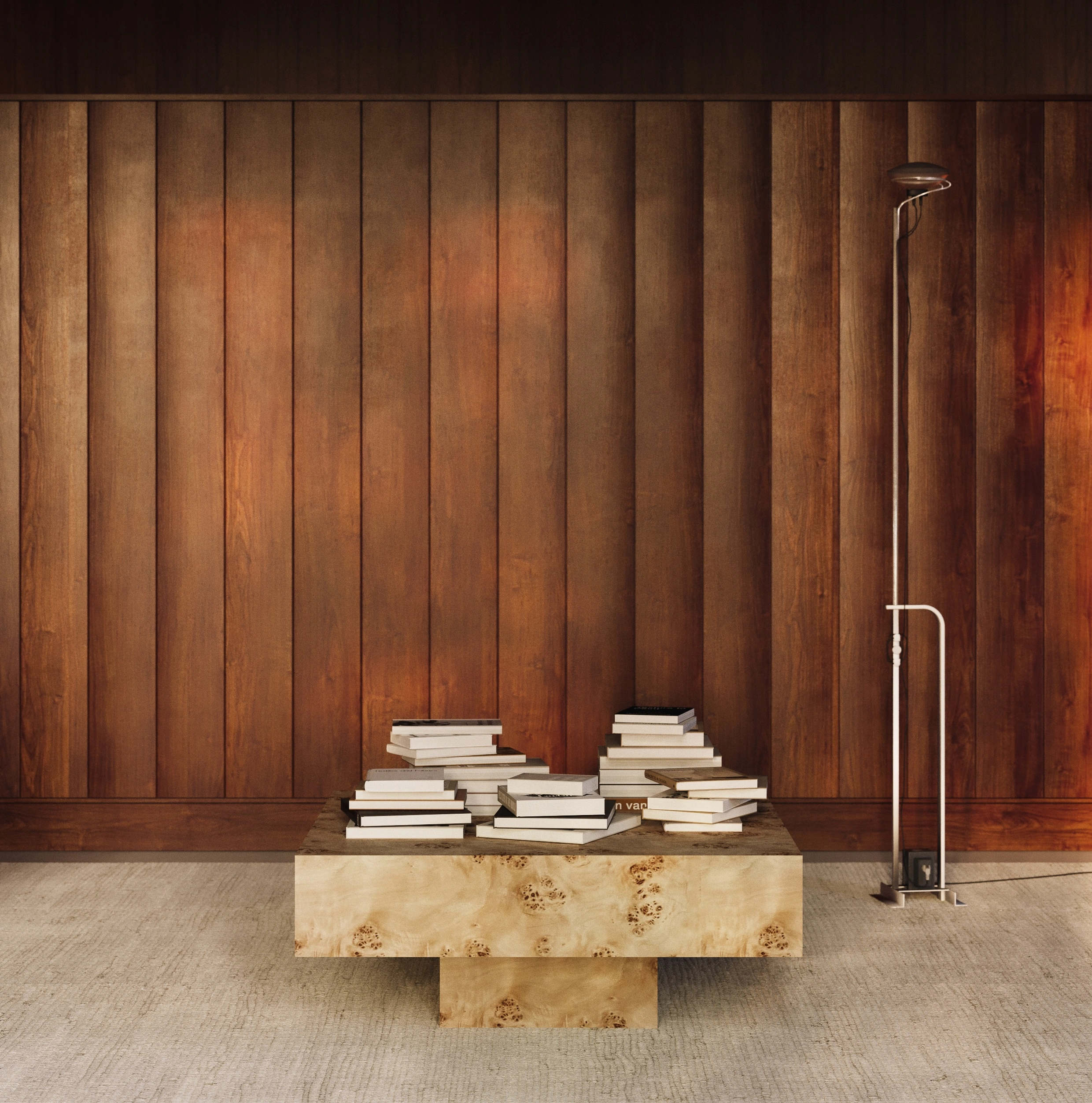 poplar burl coffee table