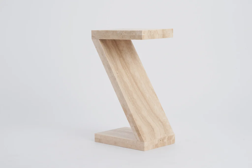 travertine side table