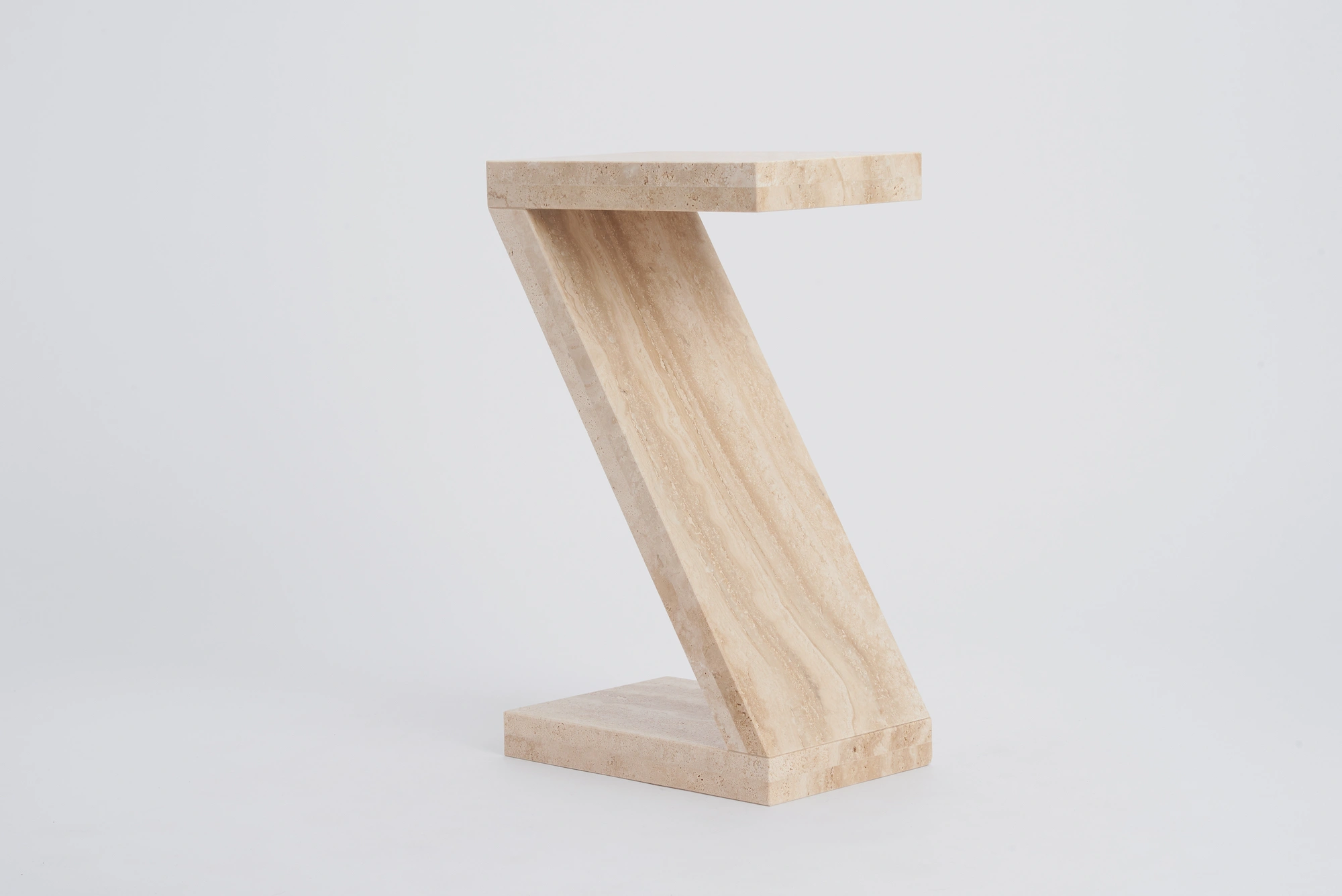 travertine side table